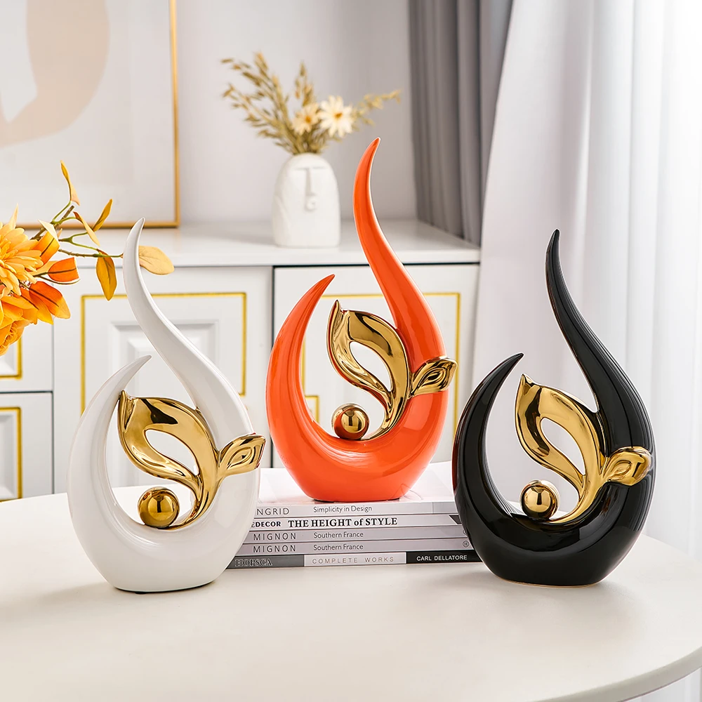Nordic Abstract Ceramic Statue Light Luxury Living Room Decoration Sculptures and Figurines Office Desk Accessories Nordic Abstract Ceramic Statue Light Luxury Living Room Decoration Sculptures and Figurines Office Desk Accessories