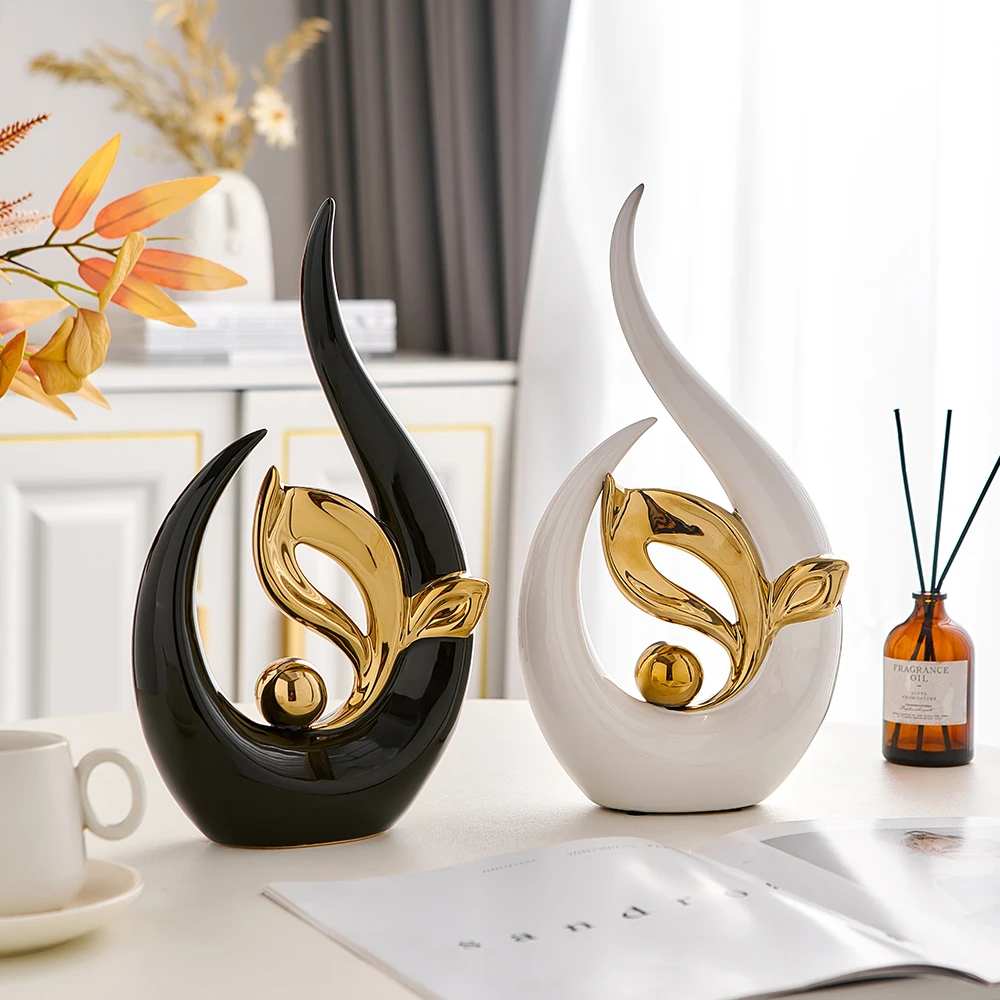 Nordic Abstract Ceramic Statue Light Luxury Living Room Decoration Sculptures and Figurines Office Desk Accessories Nordic Abstract Ceramic Statue Light Luxury Living Room Decoration Sculptures and Figurines Office Desk Accessories
