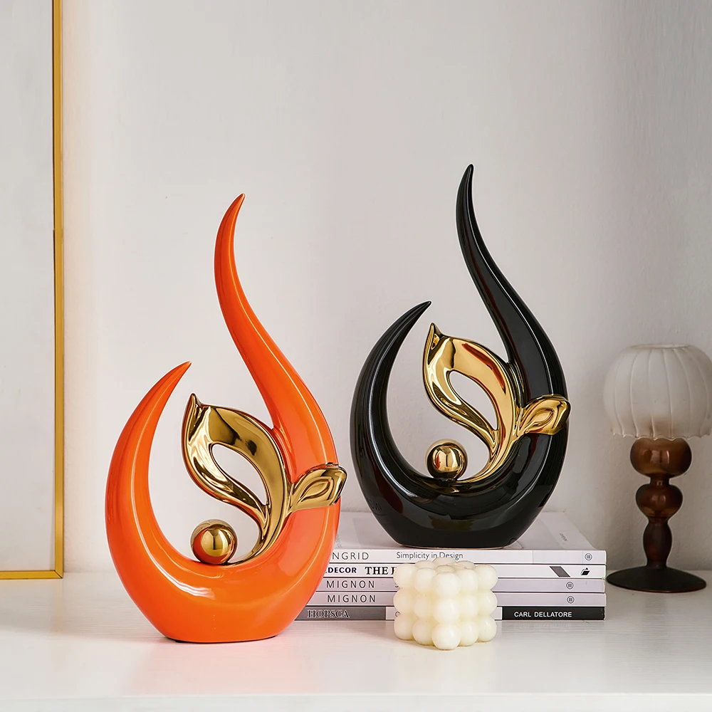 Nordic Abstract Ceramic Statue Light Luxury Living Room Decoration Sculptures and Figurines Office Desk Accessories Nordic Abstract Ceramic Statue Light Luxury Living Room Decoration Sculptures and Figurines Office Desk Accessories