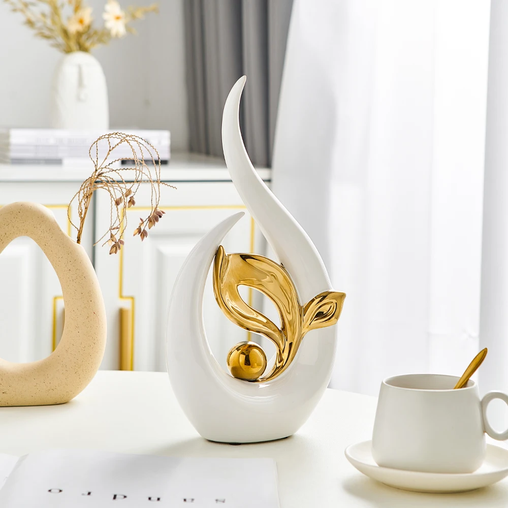 Nordic Abstract Ceramic Statue Light Luxury Living Room Decoration Sculptures and Figurines Office Desk Accessories Nordic Abstract Ceramic Statue Light Luxury Living Room Decoration Sculptures and Figurines Office Desk Accessories