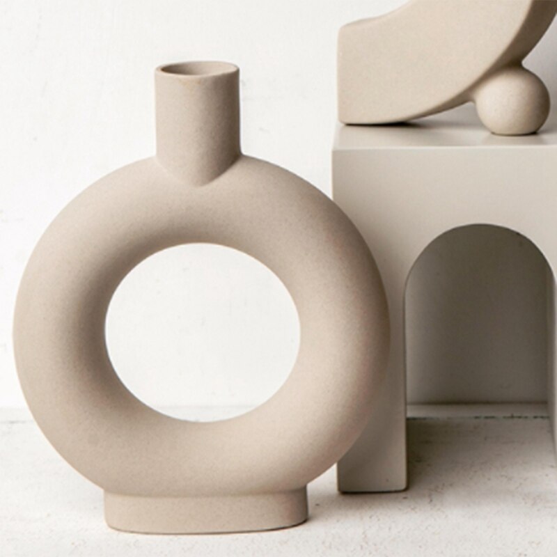 Nordic Ceramic Donut Vase