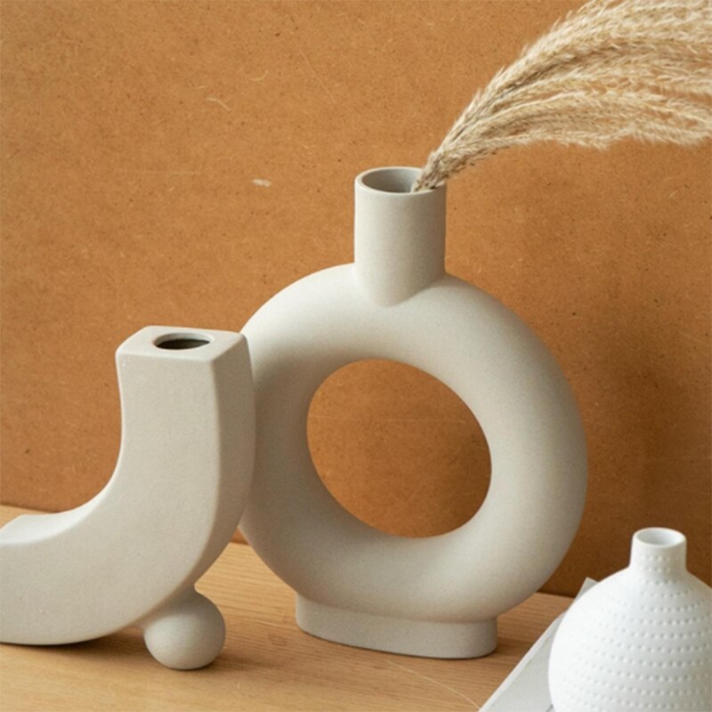 Nordic Ceramic Donut Vase