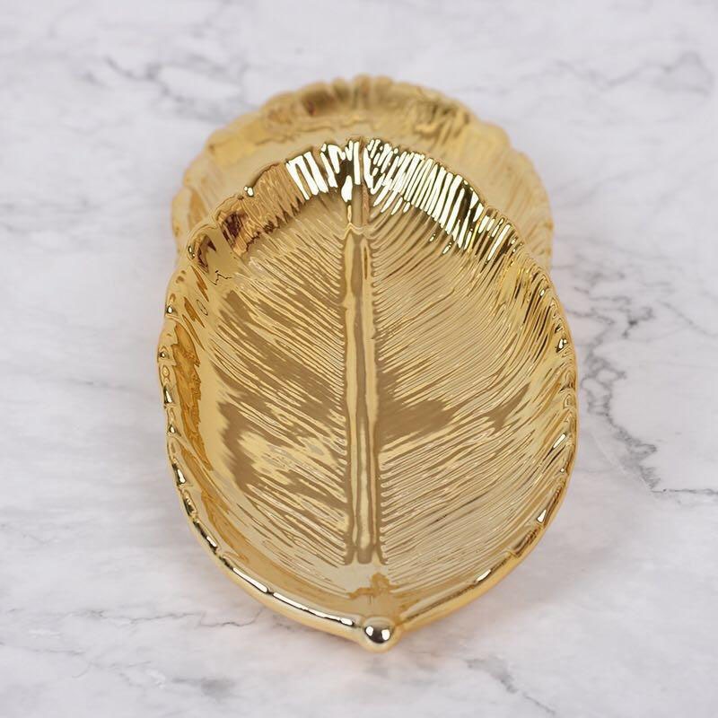Nordic Ceramic Gold Leaf Tray