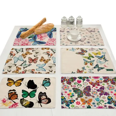 Nordic Cotton Linen Butterfly Placemat