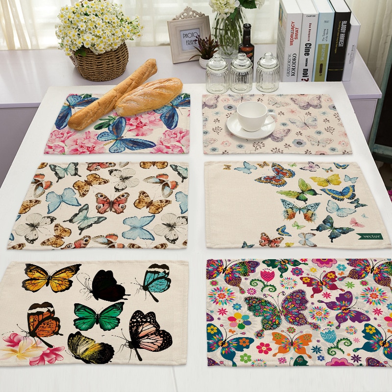 Nordic Cotton Linen Butterfly Placemat