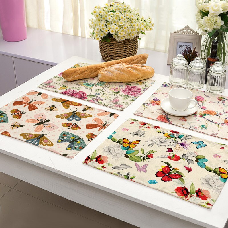 Nordic Cotton Linen Butterfly Placemat