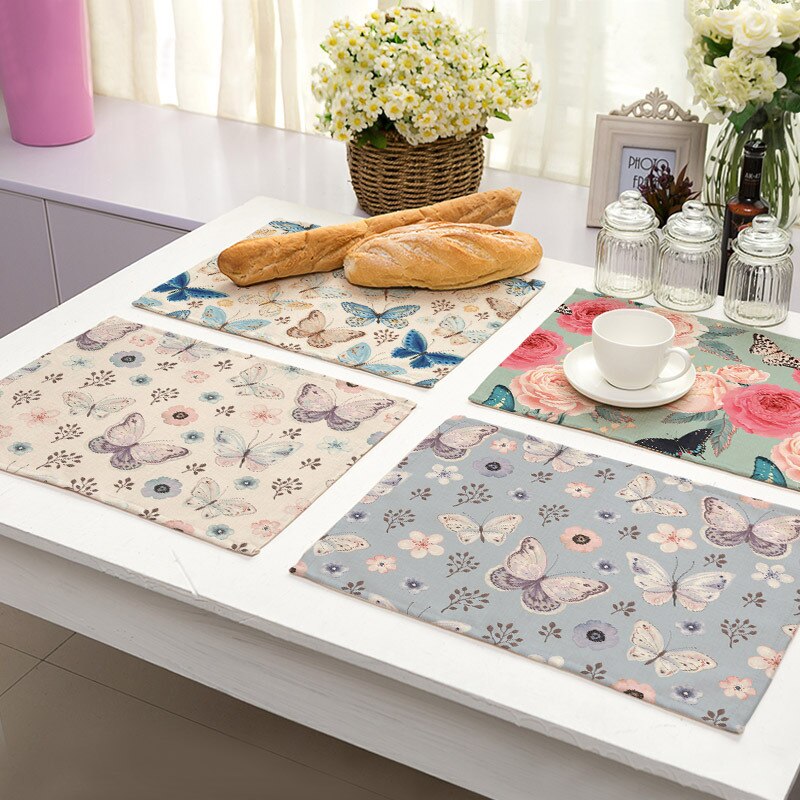Nordic Cotton Linen Butterfly Placemat
