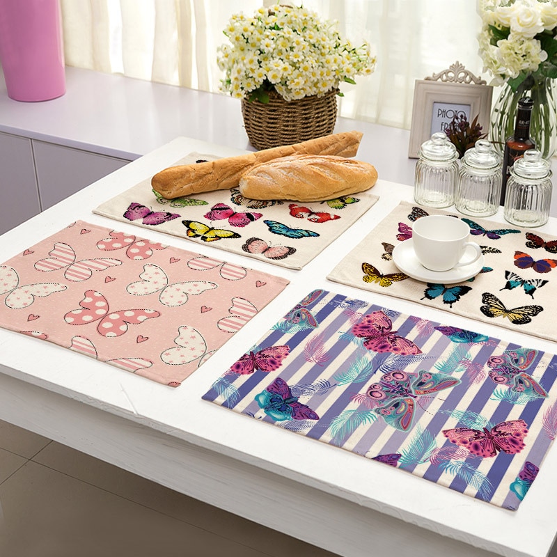 Nordic Cotton Linen Butterfly Placemat