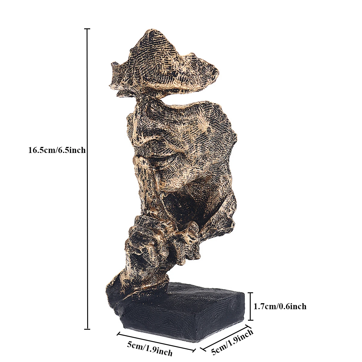 Nordic Creative Abstract Sculpture Silence Is Gold Figurine Ornaments Art Resin CraftOffice Home Decoration Accessories