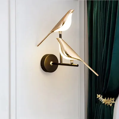 Nordic Golden Bird LED Wall Lights Parlor Bar Creative Wall Lamps Novelty Sconces Bedroom Bedside Lamp Living Room