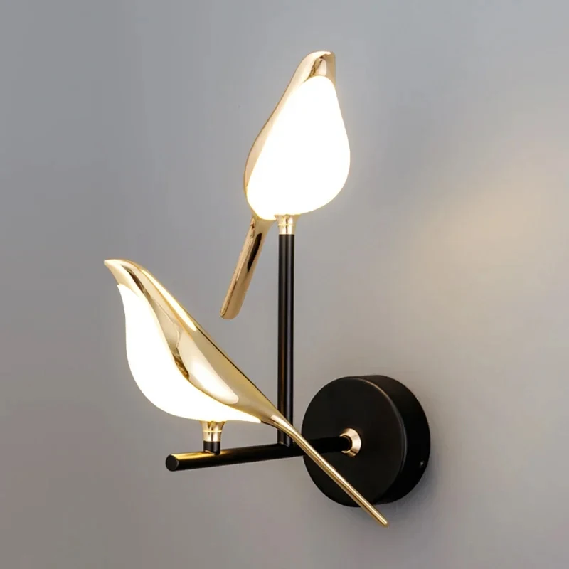Nordic Golden Bird LED Wall Lights Parlor Bar Creative Wall Lamps Novelty Sconces Bedroom Bedside Lamp Living Room