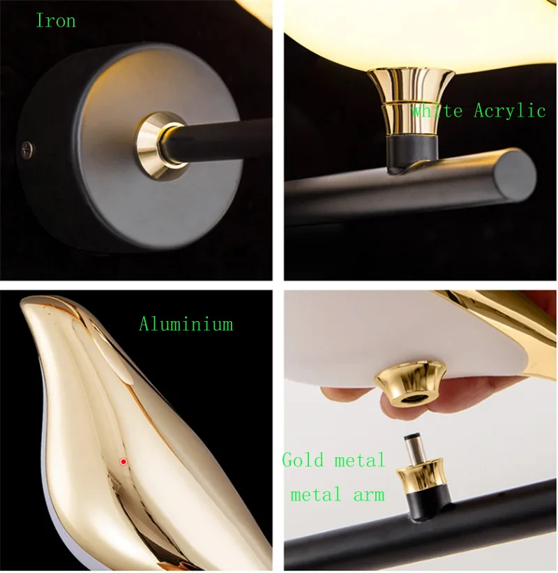Nordic Golden Bird LED Wall Lights Parlor Bar Creative Wall Lamps Novelty Sconces Bedroom Bedside Lamp Living Room