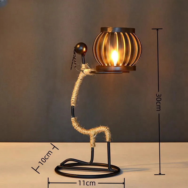Nordic Metal Candlestick Abstract Character Sculpture Candle Holder Decors Handmade Figurines Home Decoration Art Gifts