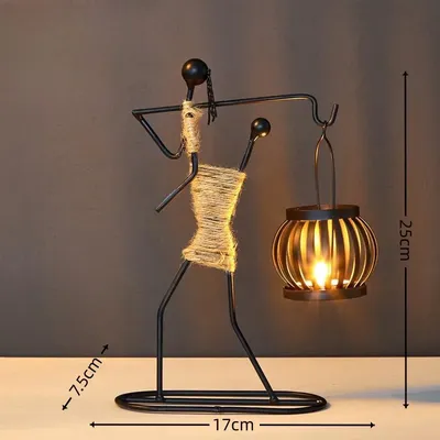 Nordic Metal Candlestick Abstract Character Sculpture Candle Holder Decors Handmade Figurines Home Decoration Art Gifts