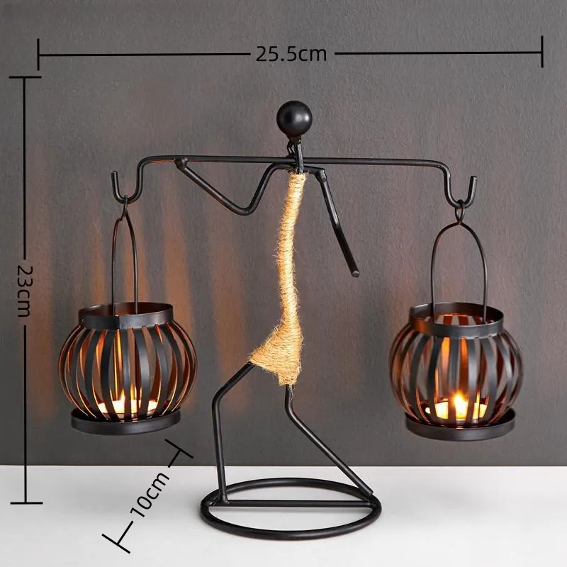 Nordic Metal Candlestick Abstract Character Sculpture Candle Holder Decors Handmade Figurines Home Decoration Art Gifts