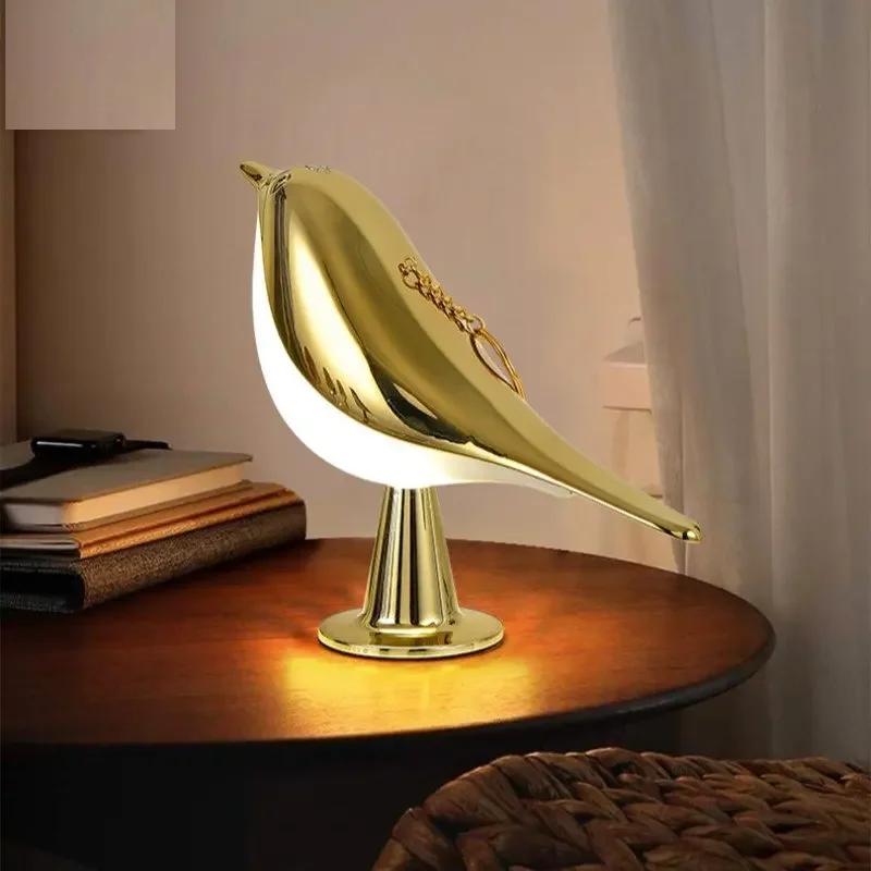 Nordic Modern Magpie Led Desk Light Bedroom Study Bedside Lamp Living Room Decorate Touch Bird Floor Lamps Car