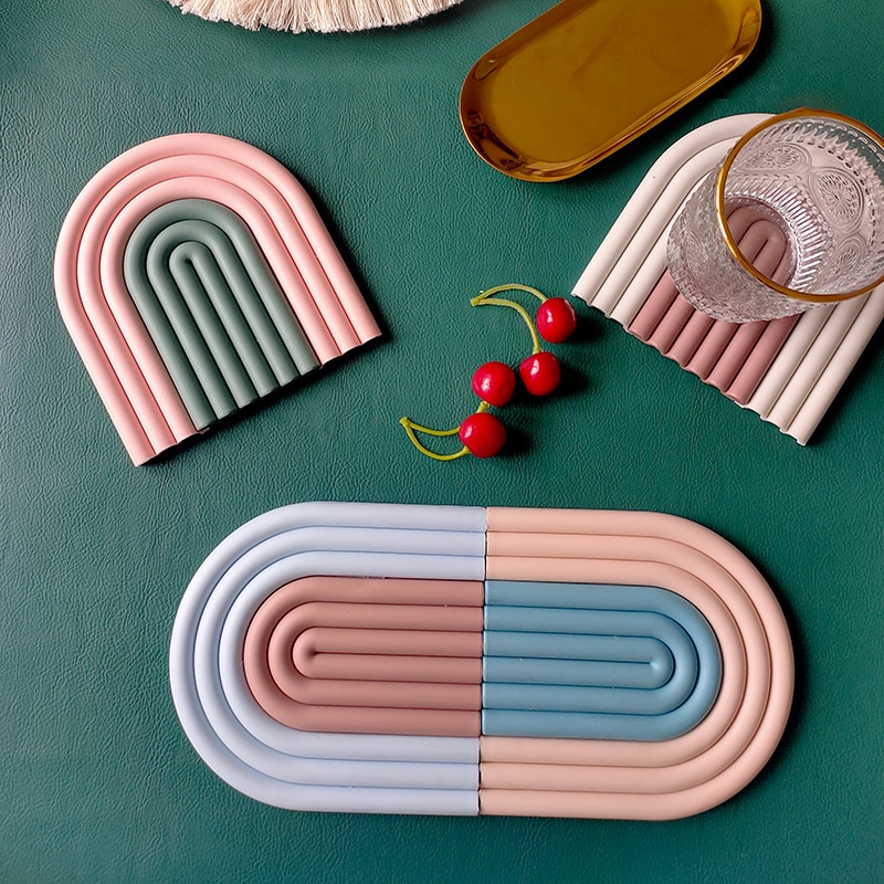 Nordic Silicone Rainbow Coaster (2 pcs)