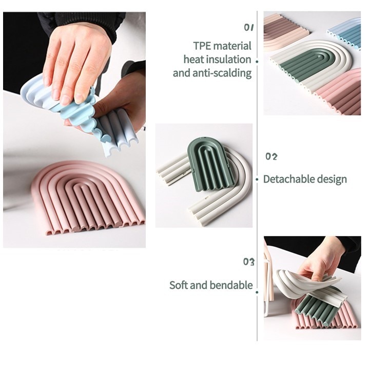Nordic Silicone Rainbow Coaster (2 pcs)