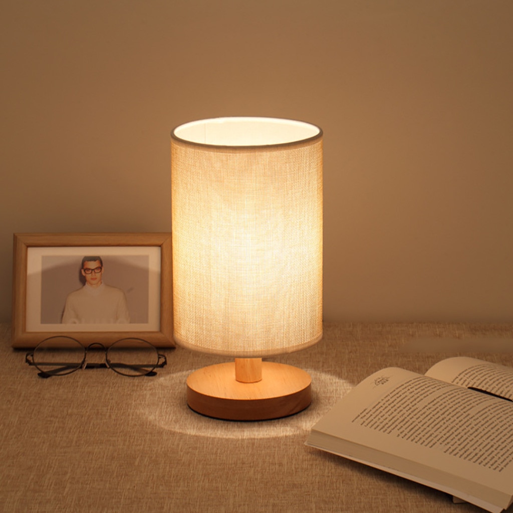 Nordic USB Wooden Bedside Table Lamp