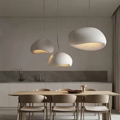 Nordic Wabi Sabi Pendant Lamps Dining Room Lighting Modern Living Room Bedroom LED Ceiling Chandelier Loft Lustre