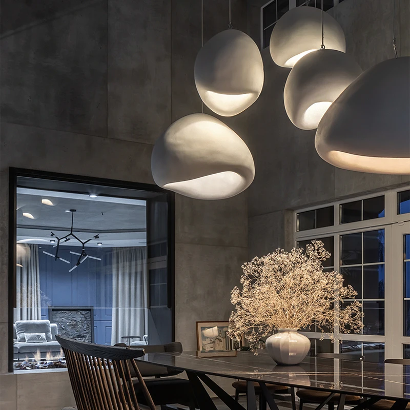 Nordic Wabi Sabi Pendant Lamps Dining Room Lighting Modern Living Room Bedroom LED Ceiling Chandelier Loft Lustre