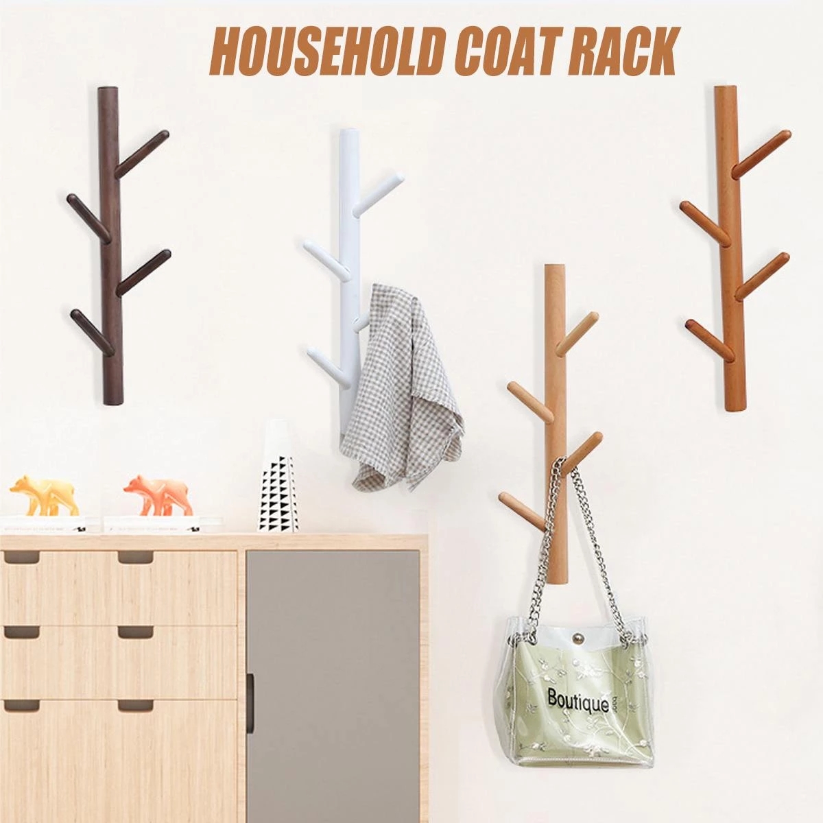 Nordic Wall Wooden Coat Rack