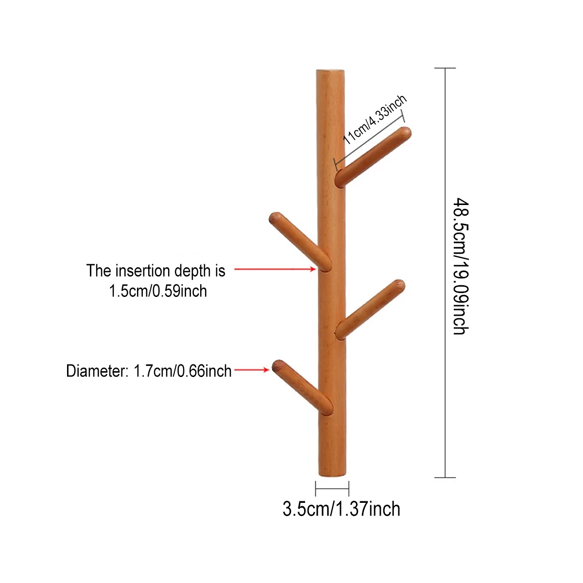 Nordic Wall Wooden Coat Rack
