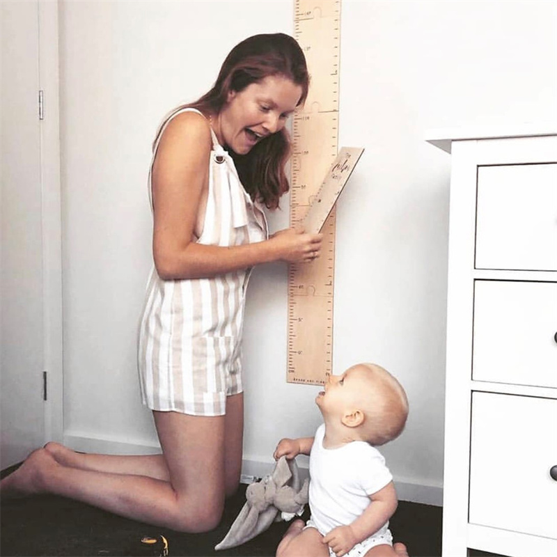 Nordic Wooden Ruler Height Chart
