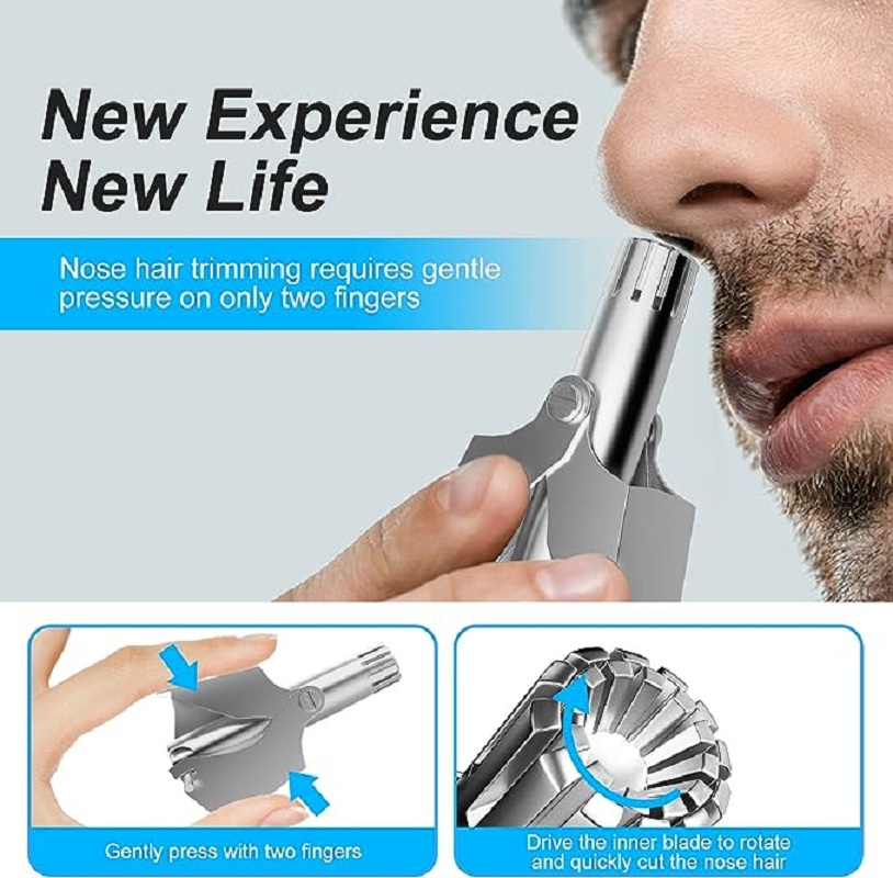 Nose Hair Trimmer for Men Stainless Steel Manual Shaver Suitable For Nose Hair Razor Washable Portable Nose Hair Trimmer Nose Hair Trimmer for Men Stainless Steel Manual Shaver Suitable For Nose Hair Razor Washable Portable Nose Hair Trimmer