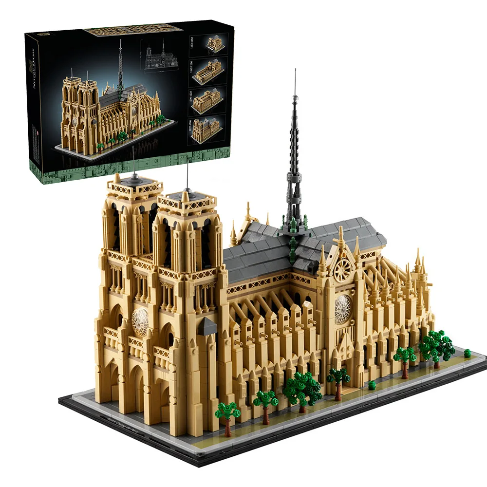 Notre-Dame de Paris Architectural Model Kit 21061 Collectible Building blocks Set for Adults Gift Idea for Lovers of