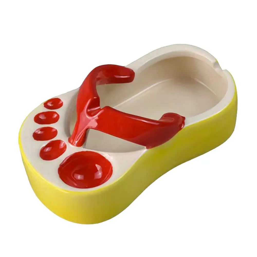 Novel French Fries Plate Creative Funny Slipper Shaped Ceramic Food Boats French Fry Cup Holder For Restaurant Party