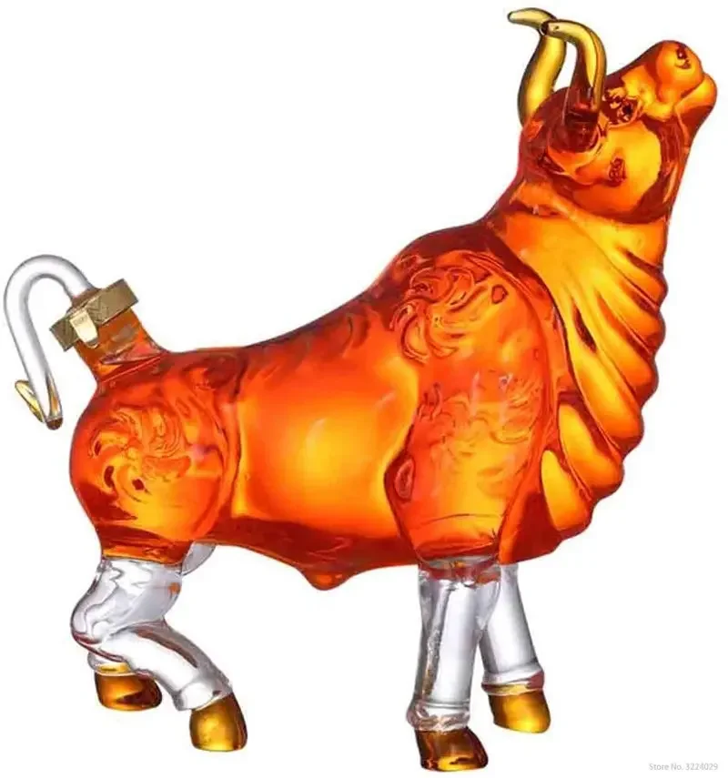Novelty Animal Cow Shaped Style Home Bar Whiskey Decanter for Liquor Scotch Bourbon