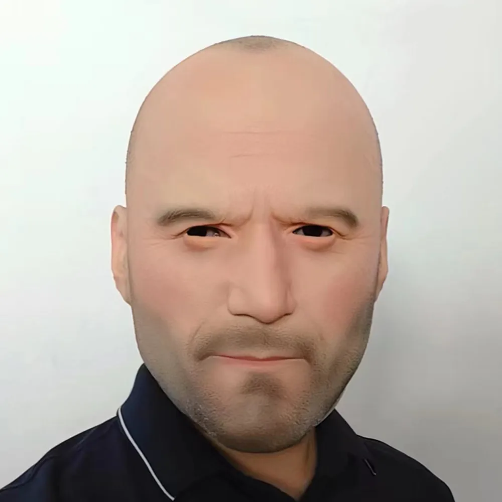 Novelty Halloween Costume Party Latex Head Mask of Bald Man