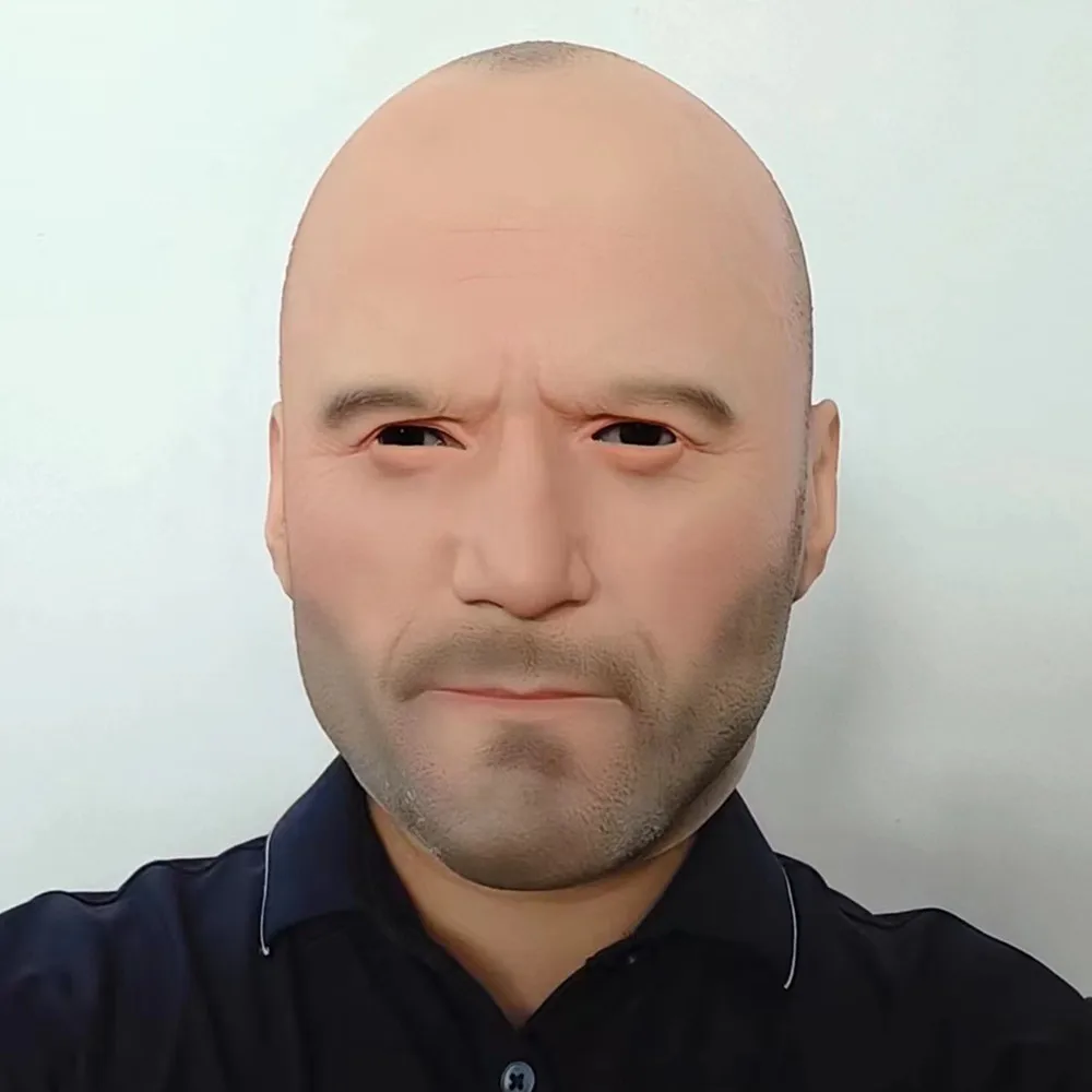 Novelty Halloween Costume Party Latex Head Mask of Bald Man