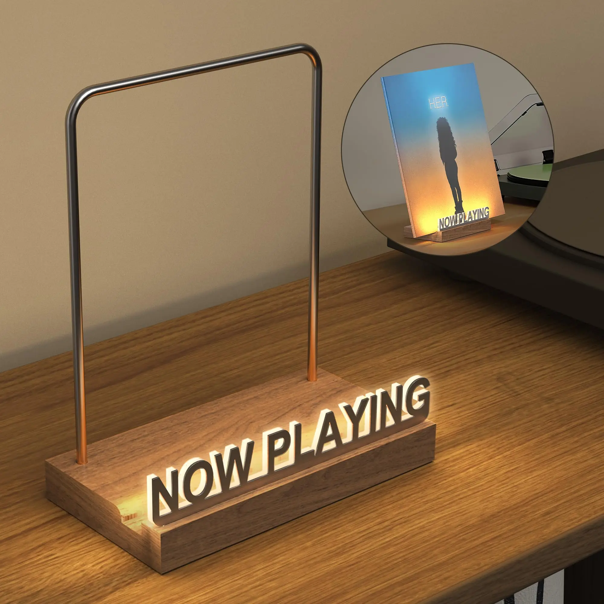 Now playing Vinyl Record Holder Light Up Vinyl Record Display Stand with Fingerprint-Proof Acrylic Albums, Warm White Now playing Vinyl Record Holder Light Up Vinyl Record Display Stand with Fingerprint-Proof Acrylic Albums, Warm White