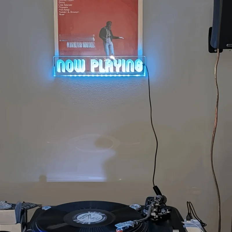 Now Playing Vinyl Record Stand CD Wall Mounted Display Acrylic Album Shelf Decor Room Lighting Gift For Him Neon Sign Now Playing Vinyl Record Stand CD Wall Mounted Display Acrylic Album Shelf Decor Room Lighting Gift For Him Neon Sign