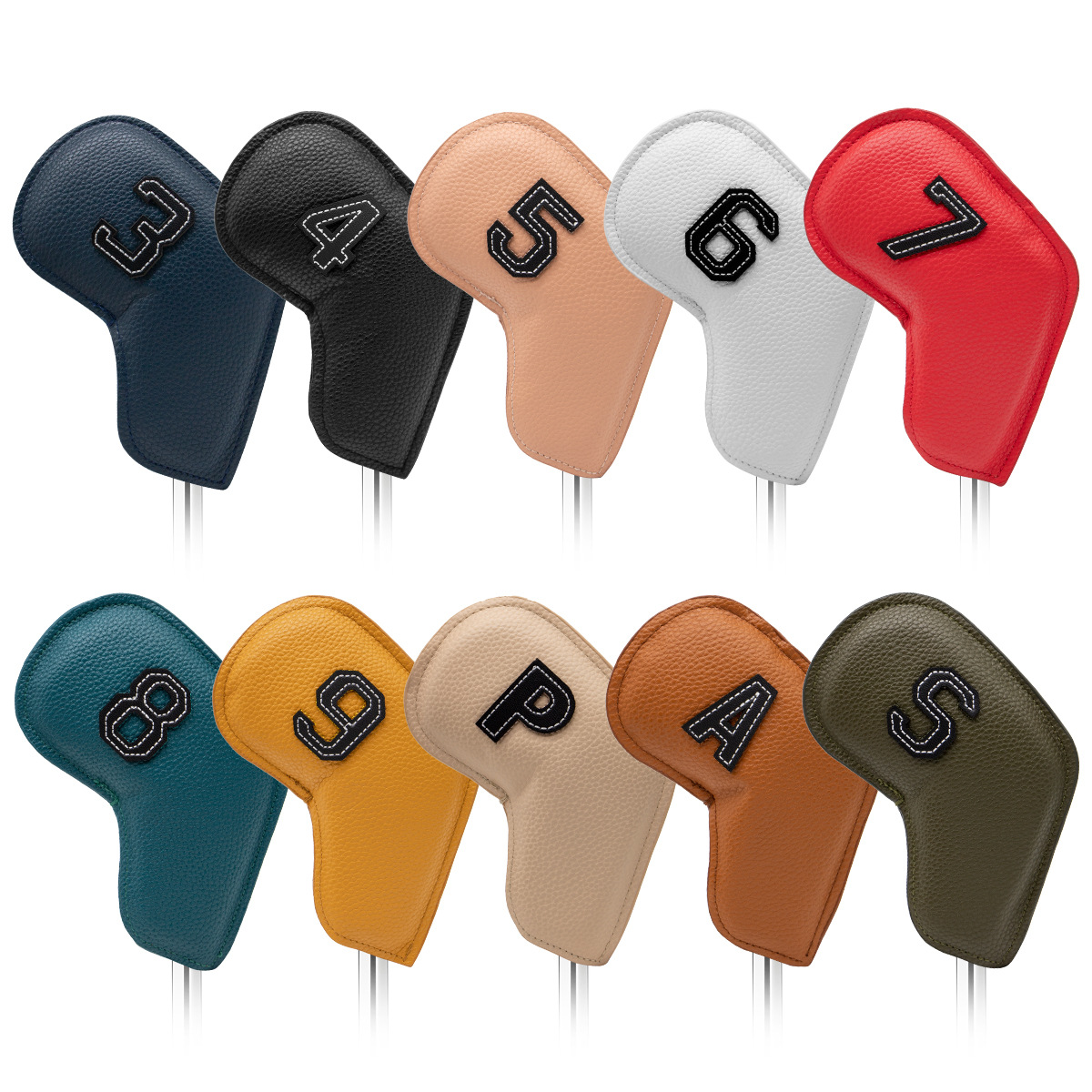 Numbered Leather Golf Club Covers (10 pcs)