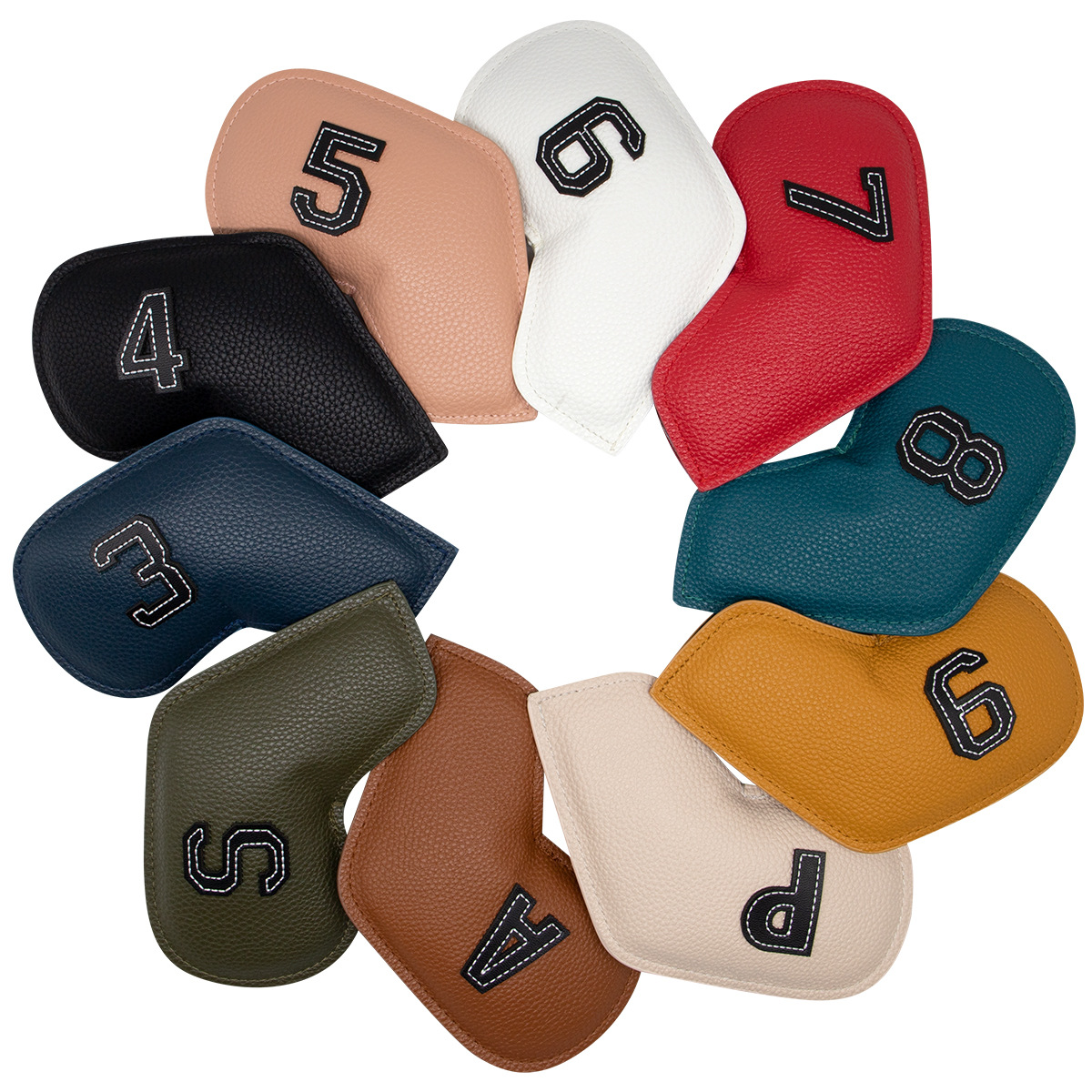 Numbered Leather Golf Club Covers (10 pcs)