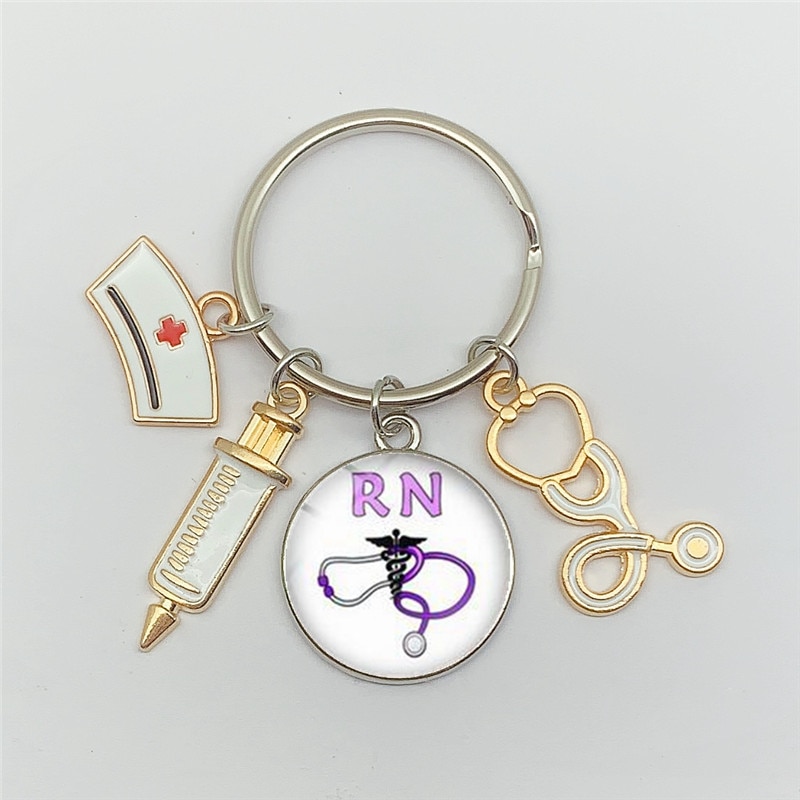 Nurse Keychain with Medical Icon Charms Nurse Keychain with Medical Icon Charms