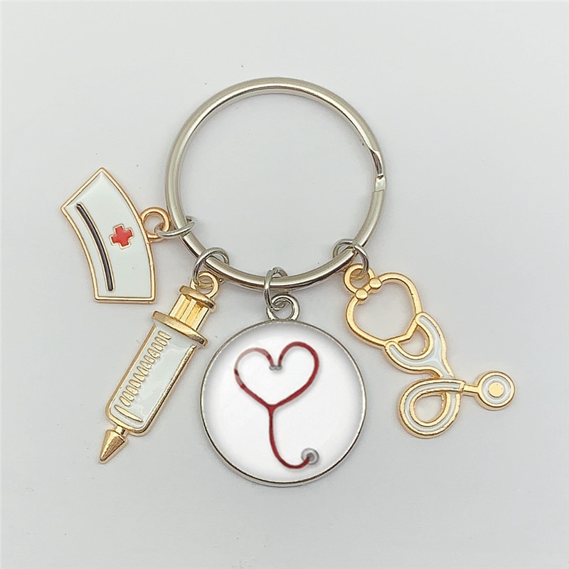 Nurse Keychain with Medical Icon Charms Nurse Keychain with Medical Icon Charms