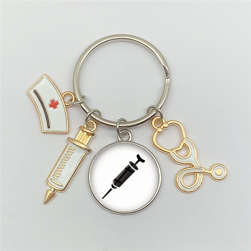 Nurse Keychain with Medical Icon Charms Nurse Keychain with Medical Icon Charms