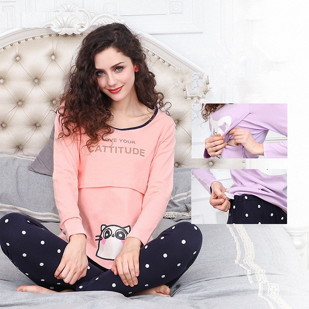 Nursing Pajamas Set Maternity Wear Nursing Pajamas Set Maternity Wear