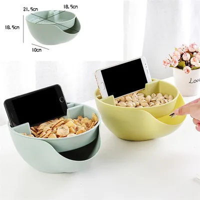 Nut Storage Bowl With Cell Phone Holder Gap