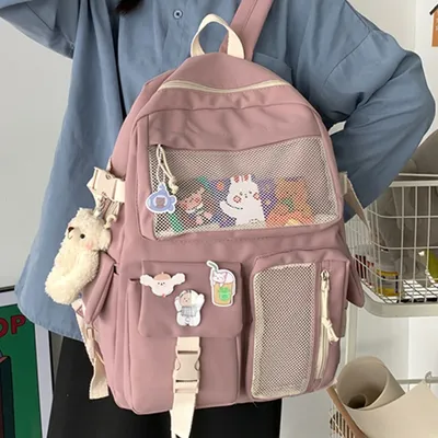 Nylon Backpack for Women with Mesh Pockets Nylon Backpack for Women with Mesh Pockets