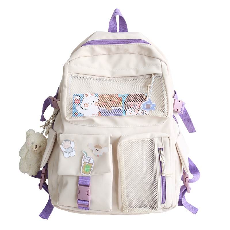 Nylon Backpack for Women with Mesh Pockets Nylon Backpack for Women with Mesh Pockets