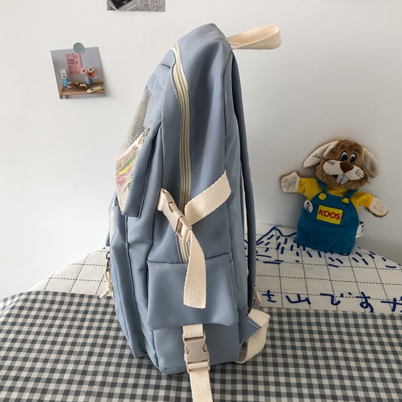 Nylon Backpack for Women with Mesh Pockets Nylon Backpack for Women with Mesh Pockets