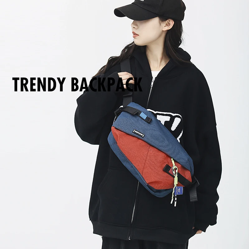 Nylon Panelled Waist Pack Unisex Chest Pack Casual Outdoor Travel Crossbody Bag Men Wasit Belt Bags