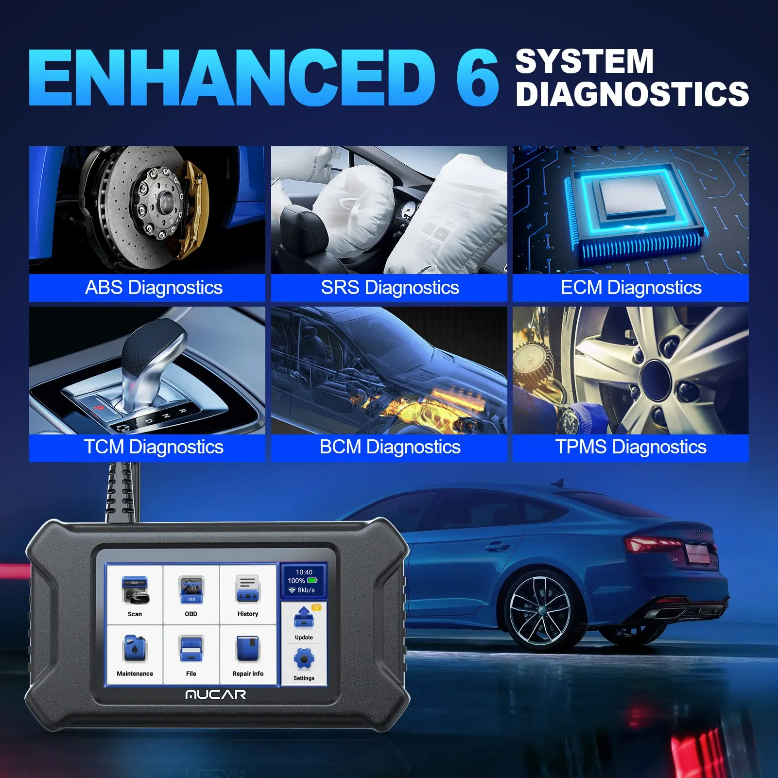OBD2 Automotive Scanner Car Diagnostic Tool ABS SRS TCM ECM TPMS 6 System Code Read Oil Brake 7 Reset Lifetime Free OBD2 Automotive Scanner Car Diagnostic Tool ABS SRS TCM ECM TPMS 6 System Code Read Oil Brake 7 Reset Lifetime Free