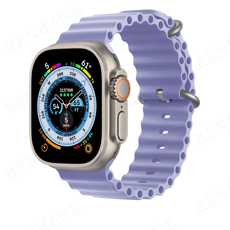 Ocean strap For Apple watch band 49mm 45mm 44mm 40mm 41mm 42mm 38mm silicone correa bracelet iWatch Ultra series 8 7 6