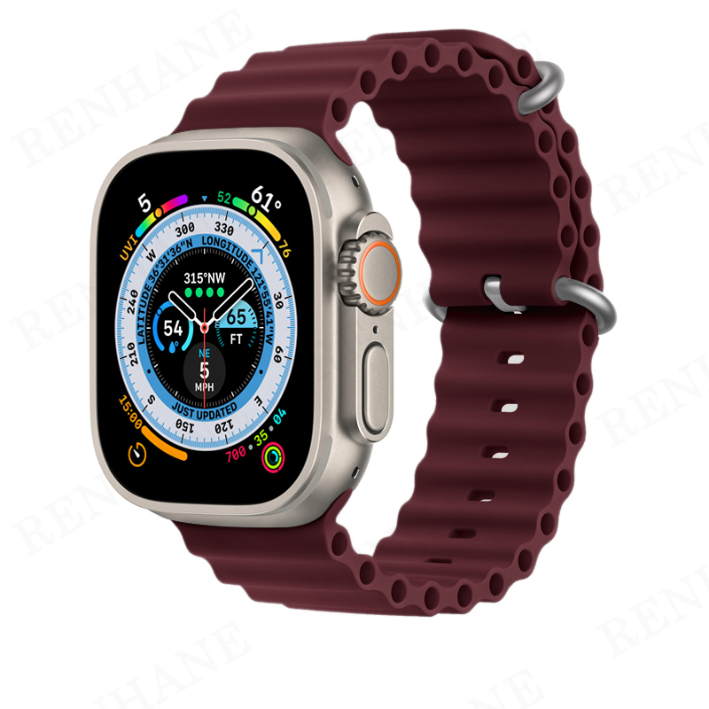 Ocean strap For Apple watch band 49mm 45mm 44mm 40mm 41mm 42mm 38mm silicone correa bracelet iWatch Ultra series 8 7 6